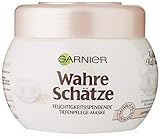 Garnier Wahre Schätze Feuchtigkeitsspendende Tiefenpflege-Maske Sanfte Hafermilch, pflegt, schützt und beruhigt, für empfindliches Haar, 1er-Pack (1 x 300 ml)