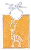 5 x Babylätzchen Frottee zum Binden in der Größe 30 x 35 cm kochfest 95° (Giraffe gelb)