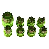 Vegetable Cutter Shapes Set,8 Pack Mini Pie Fruit and Cookie Stamps Mold, Stainless Steel Cookie Cutter Decorative Food, for Kids Baking and Food Supplement Tools Accessories C