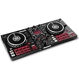 Numark Mixtrack Pro FX - DJ Controller Pult mit 2-Deck Kontrolle, integriertem Audio Interface, Jogwheel-Displays und Effektpaddeln, Serato DJ