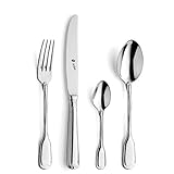 Paul Wirths AUGSBURGER FADEN 9800 Besteck Set für 6 Personen, Edelstahl rostfrei, poliert & spülmaschinenfest, Essbesteck mit Besteckkasten, Tafelbesteck Set 24-teilig