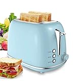 Toaster 2 Scheiben ，Kompakte Brottoaster Mit 6 Bräunungsstufen & Edelstahlgehäuse ，Bagel Auftaufunktion Abnehmbare Krümelschublade Nü