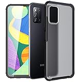 Handyhülle für Samsung Galaxy F52 5G Hülle, Hochwertig Matte Samtige Berührung Handyhülle für Samsung F52 5G, Durchscheinendes Slim Case Stoßfest Schutzhülle, Schw