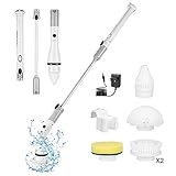 DECMAY Spin Scrubber Elektrische Reinigungsbürste mit 5 Bürstenköpfe, Schnurlos Multifunctional Bürste Schrubben für Ecken, Badzimmer, Toilette, Fliesenreinigung (Elektrischer Schleuderwäscher)