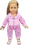 hsj LF- Toy Fashion Overall Playsuit Kleidung Outfit for 18 Zoll-Mädchen-Puppen Lernen (Color : Rose Jumpsuit)