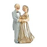 DaLoKu Tortenfigur Hochzeitstorte Brautpaar Hochzeitspaar Braut Bräutigam, Größe: Paar goldene Hochzeit 12