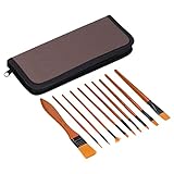 Qcwwy Nylon-Pinsel, 11-teiliges Nylon-Ölpinsel-Set, Gouache-Aquarell-Pinsel-Set, Acryl-Aquarell-Pinsel für Acryl-Öl-Aquarell-Gesichts-Nagel-Kunst-Miniatur-D