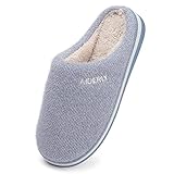 GAXmi Hausschuhe Damen Herren Bequeme Pantoffeln Weich Plüsch Warm Schuhe Winter Warm Indoor Blau 38/39 EU