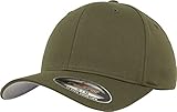 Flexfit Unisex Wooly Combed Baseballkappe, olive, S/M