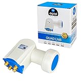 HB-DIGITAL Quad Ultra LNB ( Test SEHR GUT *) Quattro Switch LNC 4 Teilnehmer Direkt LTE Filter für Sat Anlage Full HD TV 3D UHD 4K Weiß Kontakte vergoldet Wetterschutz (ausziehbar)