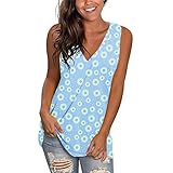 Crop Top Unterhemd Tops Tshirt Sommer Kurzarm Oberteil Basic Blusentop mit Sommerdruck Vest Weste Sommer V-Ausschnitt Tank Tops Damen Sexy Tops Damen Ärmellos/