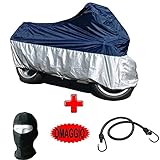 Kompatibel mit Malaguti F 12 Phantom 50 Motorradabdeckung für Roller wasserdicht aus Nylon Universalabdeckung Größe M 203 x 89 x 122 cm Regenschutz Farbe Blau und G