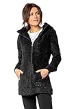 Sublevel Damen Kuschel Fleece-Mantel aus Teddy-Fleece black1 L