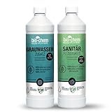 Campingsanitär-Set 2-teilig: Bio Sanitärflüssigkeit 1 l + Grauwassertank-Zusatz 1 l zur effektiven Geruchsbekämpfung in mobilen Sanitärbereichen im Caravan, Wohnwagen, Boot oder Reiseb