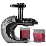 COSVALVE Slow Juicer Entsafter Gemüse und Obst, Profi Langsamer Entsafter Kaltpresse mit leisem Motor und Umkehrfunktion, Präzise Steuertasten hoher Saftausbeute, Graphitg