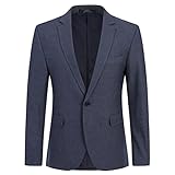 Allthemen Herren Karierte Sakko EIN Knopf Slim Fit Blazer Männer Business Anzugjacke Blau S