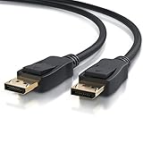 CSL - 8k DisplayPort Kabel 3m - Displayport auf Displayport - DP 1.4-7680 x 4320 60 Hz - 3840 x 2160 120 Hz - 1920 x 1200 240 Hz - Bandbreite von bis zu 32,4 Gbit s - HBR3, DSC 1.2, HDR 10
