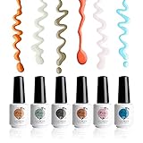 LACOMCHIR UV Schellack Nagellack Set 6PCS 8ml UV Gel Set Nagellack Schnelltrocknend unter UV / LED Licht Gelnägel Set DIY Nail Art für Haus, Büro, Schö
