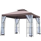 Outsunny Pavillon Gartenpavillon Partyzelt Gartenzelt Festzelt Doppeldach 3x3