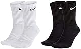 Nike 4 Paar Herren Damen Socken Lang SX4508 weiß oder schwarz, Größe:38-42, Sockenpakete:2 Paar weiss 2 Paar schw