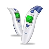 Kontaktloses Medizinisches Stirnthermometer und Ohrthermometer, Trustown, Digitales Infrarot-Thermometer 4 in 1 Multifunktions, Dreifarbiger Fieberalarm, Ideal für Babys, Kinder, Erw