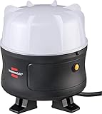 Brennenstuhl Mobiler 360° LED Strahler / LED Baustrahler 50W (Arbeitsleuchte 5000lm, 5m Kabel und spritzwassergeschützte Steckdose mit selbstschliessendem Deckel, LED Bauscheinwerfer für außen, IP54)