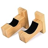Luckxing 2 Stück Baseballschläger Halterung, Einzelschläger-Anzeige Stabiler Baseballschläger Wandhalterung Horizontal Angezeigte, Handgefertigte Massivholz-Baseballschlägerhalterung Mit F