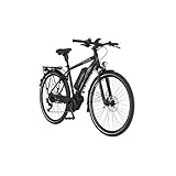 FISCHER Herren - Trekking E-Bike ETH 1861.1, Elektrofahrrad, schwarz matt, 28 Zoll, RH 50 cm, Mittelmotor 80 Nm, 48 V Akk