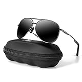 MXNXEU Sonnenbrille Herren Pilotenbrille Polarisiert Pilotenbrille Polarisierte Sonnenbrille Herren Outdoor Pilot Unisex UV400 Fahren Sonnenbrille-Schwarze/