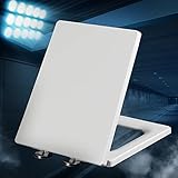 YISUPP Toilettendeckel Eckig mit Absenkautomatik Quick-Release Antibakterieller Klodeckel Universeller Wc Sitz Duroplast Wc-Sitz Top-Installation Einfache Montage,white-40~45cm*34.5
