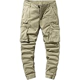 Herren Cargohose Sommer Lose Gerades Bein Multi-Pocket Verstellbare Knöchel Haremshose Trend Freizeithose 29
