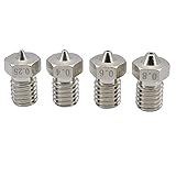 Fuudear 4 Stück Plattiertes, Verschleißfestes Vollmetall-Messing V6-Düsenpaket Für 1,75 Mm V6 3D-Drucker (Größe: 4 Stück 0,4 Mm)