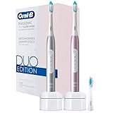 Oral-B Pulsonic Slim Luxe 4900 Elektrische Schallzahnbürste/Electric Toothbrush, Doppelpack 3 Aufsteckbürsten, 3 Putzmodi für Zahnpflege und gesundes Zahnfleisch, Designed by Braun, platinum/roseg