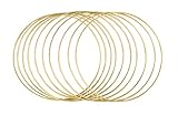 Rayher 25215616 Metallringe, 10 Stück, 20 cm ø, gold beschichtet, Stärke ca. 3 mm, Drahtringe zum Basteln, für Wickeltechnik, Traumfänger, Floristik, Hochzeitskranz, Hoop