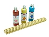 Hopser Food Fun Zucker für Zuckerwatte 3 x 230 Gramm für Zuckerwattemaschine Inklusive 50 Zuckerwattestäbe (Set 1 Erdbeer, Vanille, Kaugummi + 50 Stäbe)
