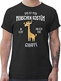 Karneval & Fasching Kostüm Outfit - Das ist Mein Menschenkostüm in echt Bin ich eine Giraffe - XL - Schwarz - Giraffe t Shirt XXL - L190 - Tshirt Herren und Männer T-S