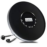 NAVISKAUTO Tragbarer CD Player Discman 1400mAh Anti-Schock LCD-Display CD/MP3/WMA/CD-R/CD-RW mit Kopfhörer für Hörbücher Musikhören Sp