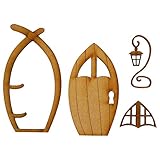 Dadaorou 3D DIY Türdekoration Holztür Craft Kit, Beliebteste Wichteltür, Feentür, Spielhausdekorationstür Basteltür 3D-Deko zur Selbstmontage Elfentür Wichteltür Set (One Size, Multicolor-3)