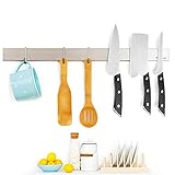 Dmore Messerhalter magnetisch, 42cm erweiterte Upgrade magnetischer Messerhalter mit Haken, starker Magnetleiste Messer aus Edelstahl für eine aufgeräumte Kü