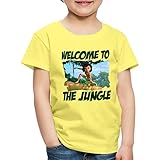 Spreadshirt Das Dschungelbuch Mogli Willkommen Im Dschungel Kinder Premium T-Shirt, 134-140, Gelb