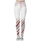 RMBLYfeiye Damen Weihnachten Leggings 3D Gedruckt Yoga Hosen Sport Strumpfhosen Xmas Muster Skinny Pants Push Up Stretch Leggins Sport Yogahosen Slim Fit Jogging