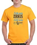 Comedy Shirts - Nicht mein Zirkus, Nicht Meine Affen - Herren T-Shirt - Gelb/Blau-Braun Gr. L