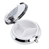 Colcolo 3 Fächer Edelstahl Lidschatten Pulverkoffer Pille Organizer Box Vitamin Container für Den Täglichen Oder Reiseverb