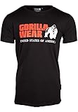Gorilla Wear Classic T-Shirt - schwarz - klassisches Oberteil mit Logo zum Sport Alltag Training Workout Laufen Joggen bequem Normale Passform leicht aus Baumwolle bewegungsfreiheit groß, XL