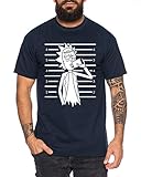 Rick Knast Herren T-Shirt Morty dan Sanchez Mr Rick Meeseeks Harmon, Farbe:Dunkelblau, Größe:S