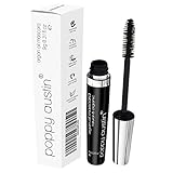 Vegan Mascara für Empfindliche Augen - 8x Sanfter, Hypoallergen, Cruelty Free, Organisch - Beste Natürliche Wimperntusche für Kurze Wimpern, Verlängerung, Volumen und Länge mit Bio Arganöl - Schw