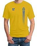 Schweden Sverige Fußball Fan-Trikot für Männer EM Fanartikel T-Shirt Large Gelb