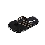 Flip Flops für Männer/Skxinn Herren Zehentrenner Hausschuhe Badelatschen Strandschuhe rutschfest Freizeitschuhe Schwarz Gelb, Größe 40-44 Ausverkauf(Schwarz,42 EU)