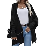 KeYIlowys Herbst und Winter Rundhals Damen Herbst und Winter Strickjacke Temperament Pendeln lose einfarbige Pullover F