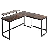 ADFBL Computertisch mit Selbst-Eckschreibtisch Arbeitstisch Home Office Tisch Industrie Rustikal B